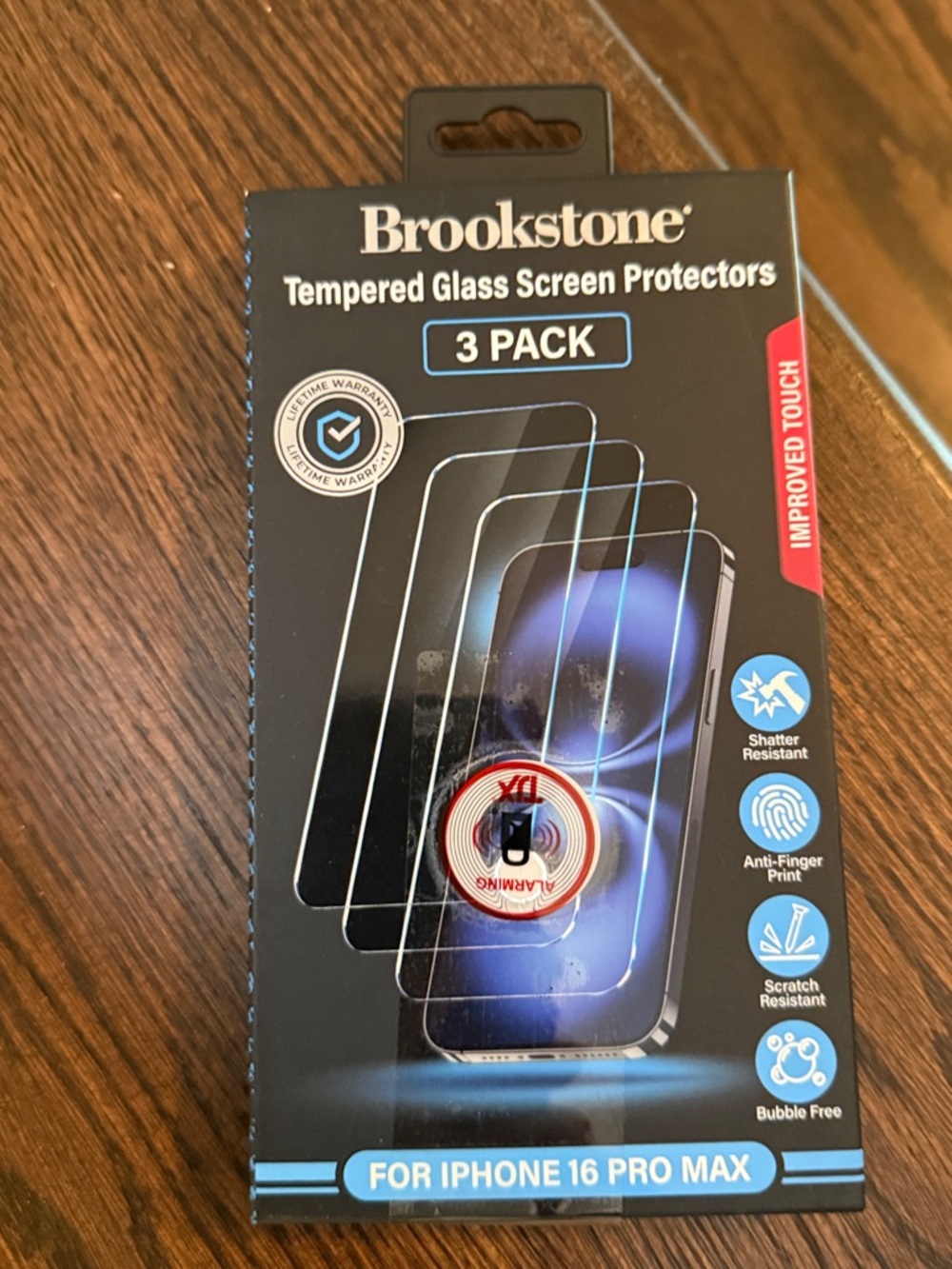 Brookstone Black Tempered Glass Screen Protectors 3-Pack for iPhone 16 Pro Max